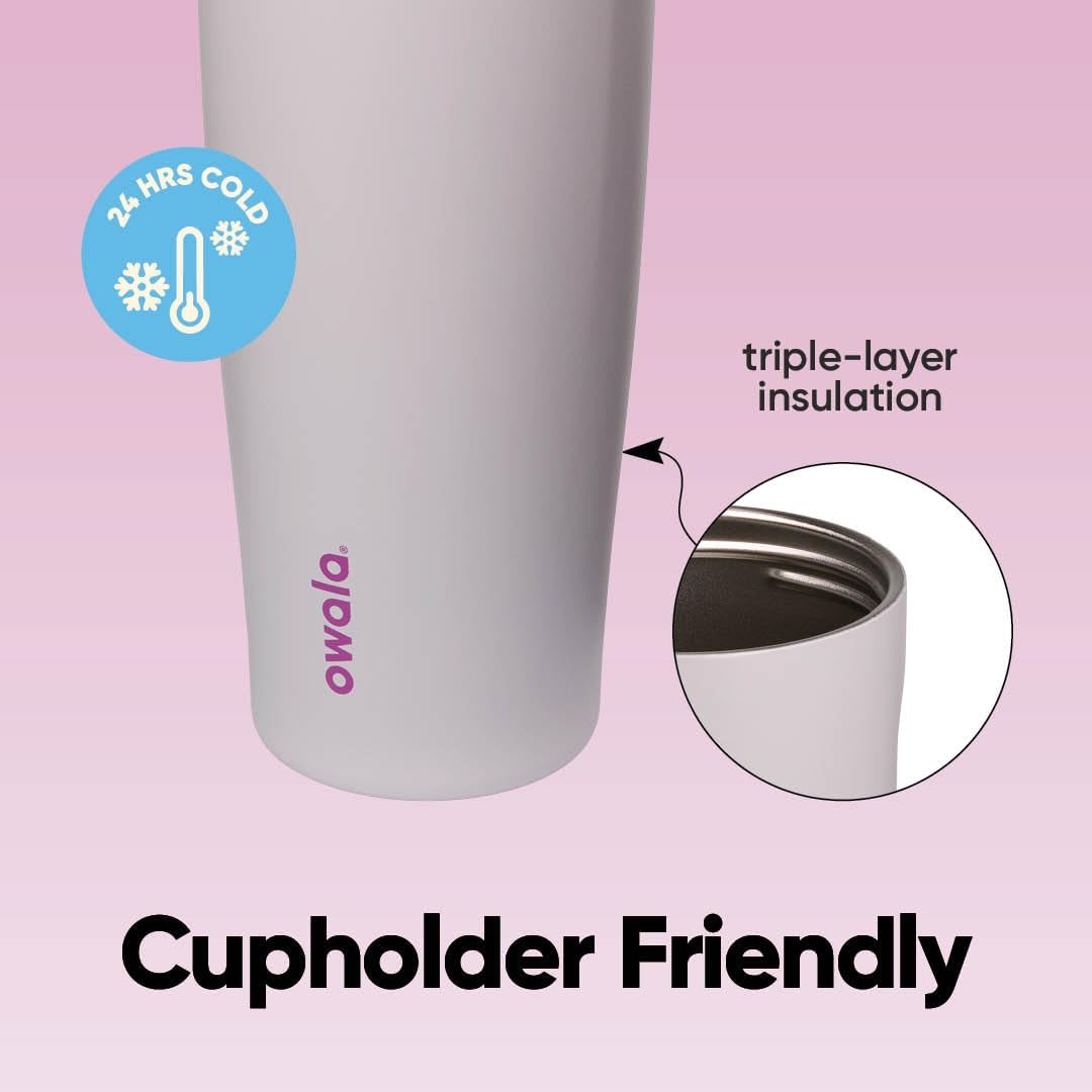 Owala FreeSip Sway Insulated Stainless Steel Water Bottle with Two-Way Spout, Built-in Straw and Bucket Handle - 887ml (30oz), Dreamy Field | Reusable, Leak Proof, BPA Free Double Walled Bottle