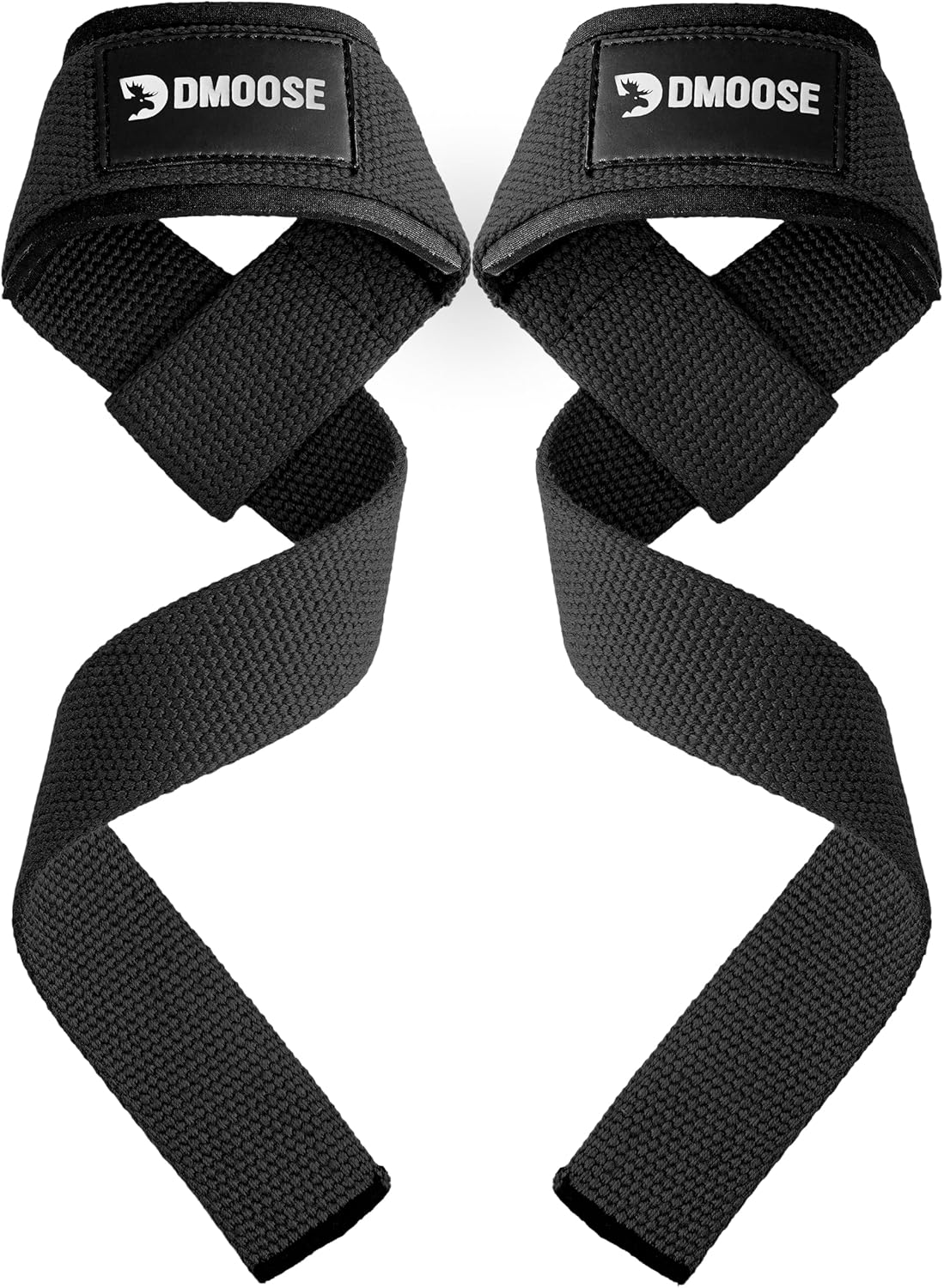 DMoose Fitness Lifting Straps 24" (Pair) – 5mm Padded Durable Wrist Straps for Weightlifting & Powerlifting Weights – Cotton Lifting Straps with Silicone Grip for Men & Women – Gym Weight Training
