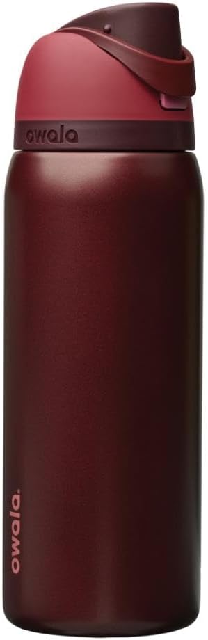 Owala FreeSip Insulated Stainless Steel Water Bottle with Straw - 946ml (32oz), Black Cherry | Reusable, Leak Proof, BPA Free Double Walled Water Bottle for Travel, Gym, The Office and School