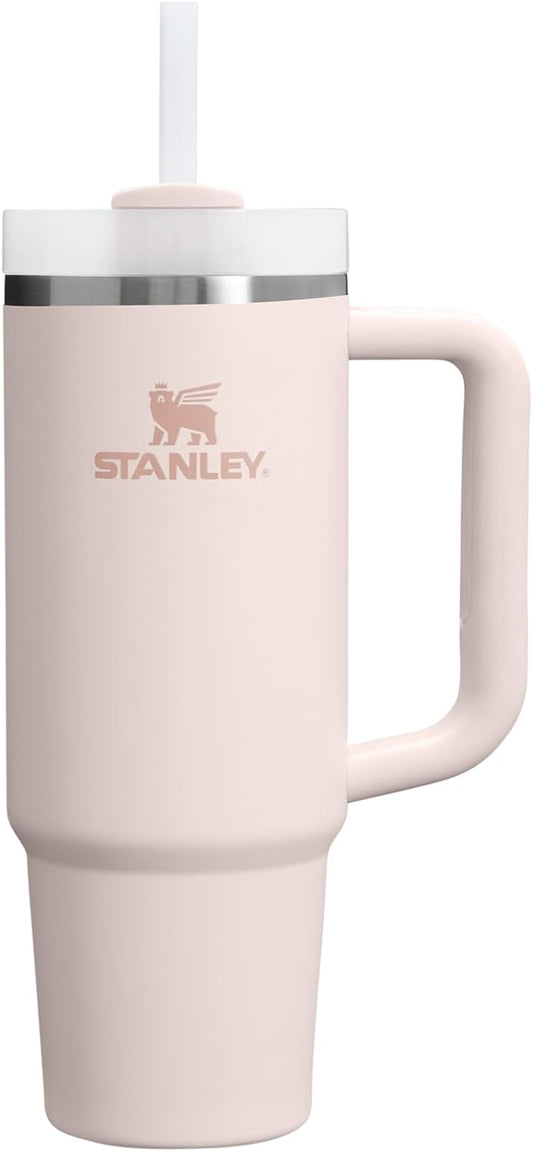 Tumbler with Handle and Straw 30 oz | Flowstate 3-Position Lid | Cup Holder Compatible for Travel | Insulated Stainless Steel Cup | BPA-Free | Rose Quartz 2.0