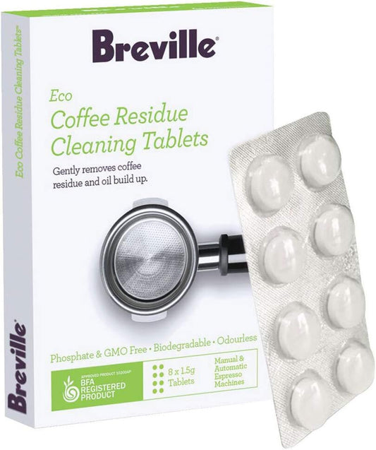 Breville Eco Coffee Residue Cleaner, 8 Pack, Clear, BES012CLR