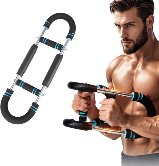 Twister Arm Exerciser Chest Workout,Portable Power Twister Bar,Muscular Strength Enhancer,Thigh Master Trainer Men,at Home Fitness Equipment