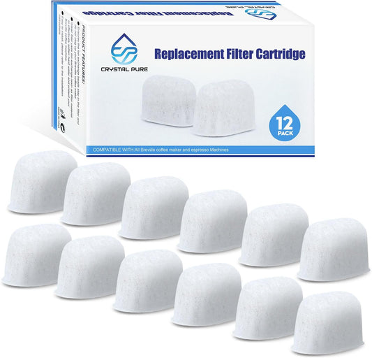 12-Pack Water Filters for Breville BES840 BES860 BES870 BES878 BES900 BES920 BEP920 BES980 BES990 BWF100, Ion Exchange Replacement for Coffee Machine Brewer Accessories