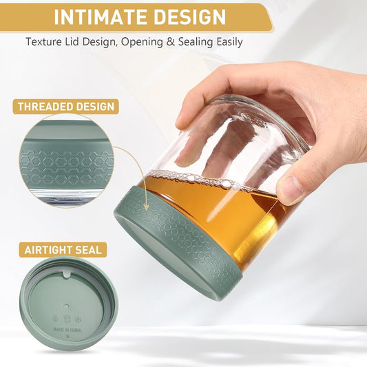 Feshory 6 Pack (550 ML/19 Oz) Overnight Oats Container Jar with Lid - Glass Food Storage Containers - Meal Prep Container for Salad, Spice, Snacks, Dressing Sauce