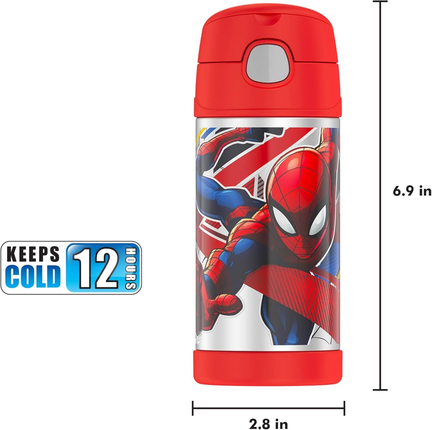 Thermos FUNtainer Vacuum Insulated Drink Bottle, Spiderman, F40120SP6AUS