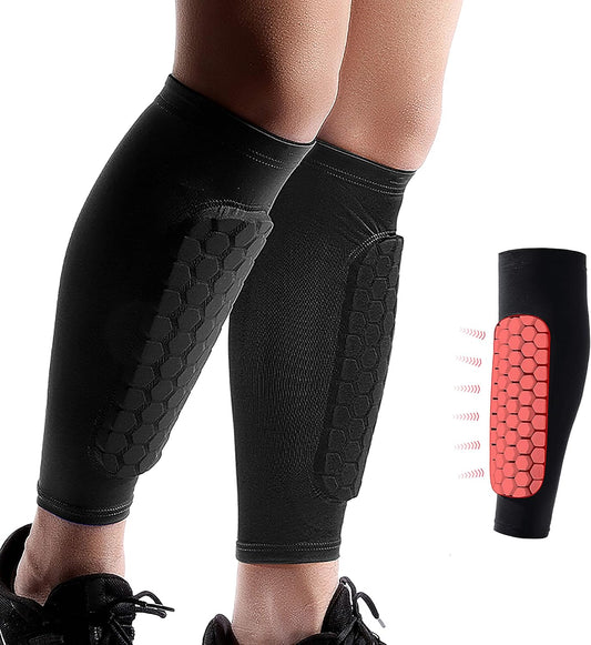 Soccer Shin Guards for Kids Youth, Shin Pads Soccer Sleeves with Impact Absorption, Breathable, & Lightweights, Calf Compression Sleeve with Honeycomb Pads